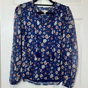 Lucky Brand Blue Floral Blouse
